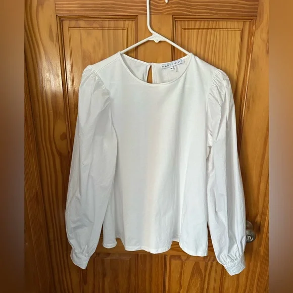 NWT English Factory Elegant White Puff Sleeve Top - Picture 5 of 8